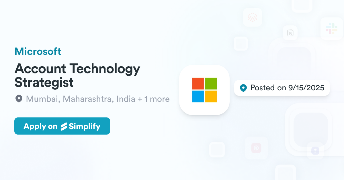 Account Technology Strategist Microsoft Simplify Jobs